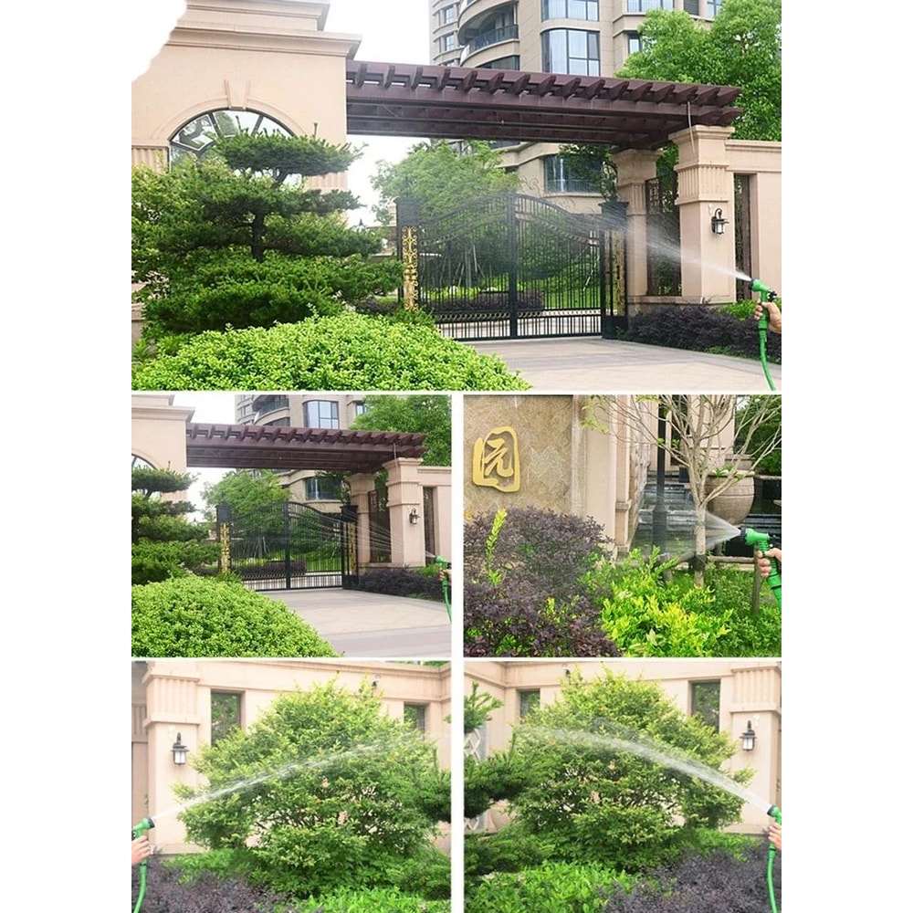 Expandable Garden Hose 25200 Ft W HighPressure Spray Nozzle Lightweight Magic Water Pipe For Car W 15