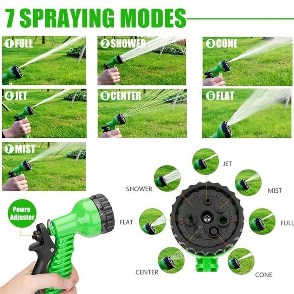 Expandable Garden Hose 25200 Ft W HighPressure Spray Nozzle Lightweight Magic Water Pipe For Car W 11