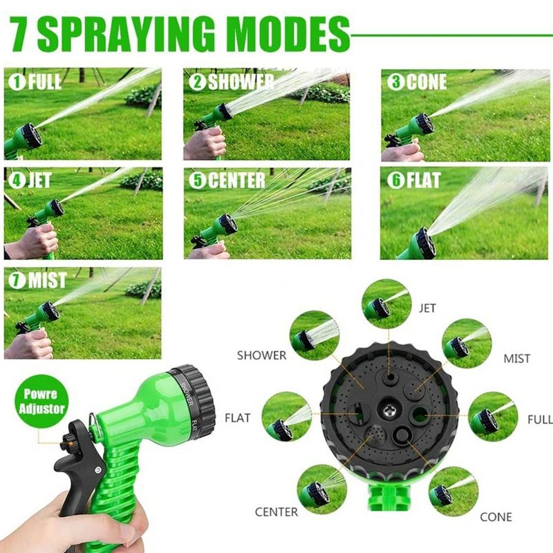 Expandable Garden Hose 25200 Ft W HighPressure Spray Nozzle Lightweight Magic Water Pipe For Car W 11