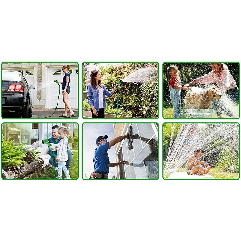 Expandable Garden Hose 25200 Ft W HighPressure Spray Nozzle Lightweight Magic Water Pipe For Car W 13