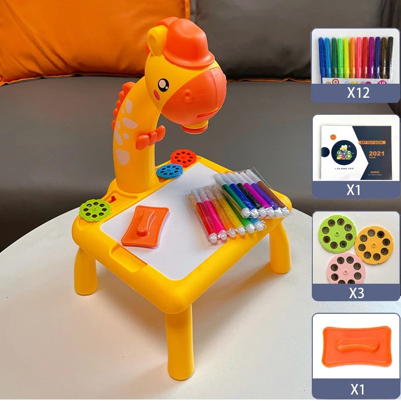 Kids LED Projector Drawing Table Trace Paint Art Desk Set Educational Learning Board Toy For Todd 4