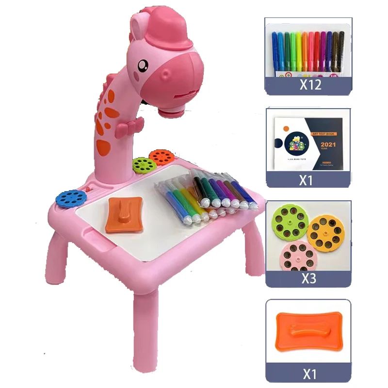 Kids LED Projector Drawing Table Trace Paint Art Desk Set Educational Learning Board Toy For Todd 5