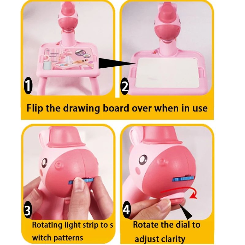 Kids LED Projector Drawing Table Trace Paint Art Desk Set Educational Learning Board Toy For Todd 6