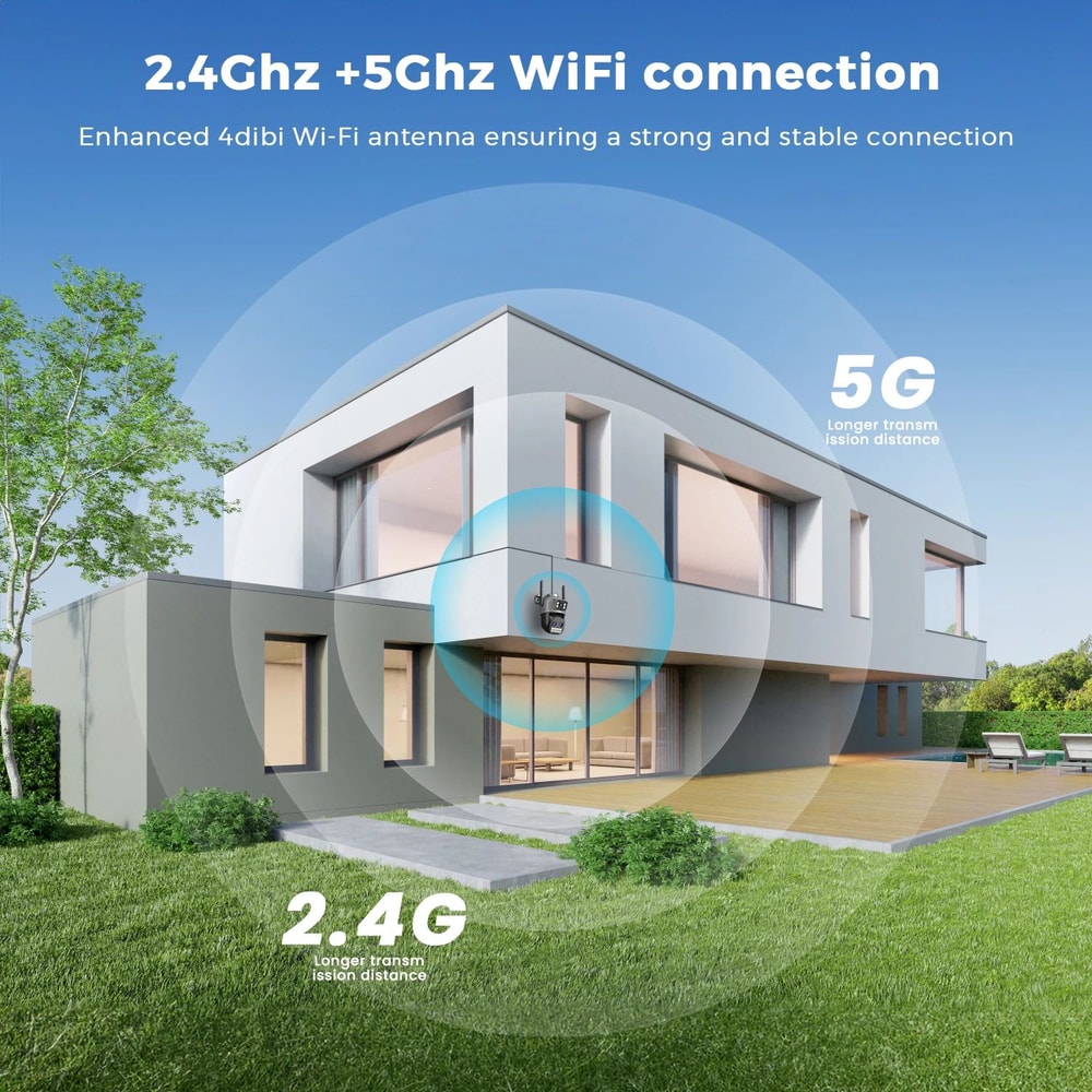 BESDER 15MP WiFi PTZ Outdoor Security Camera Dual Screen TriLens 10X Zoom Color Night Vision IP66 3