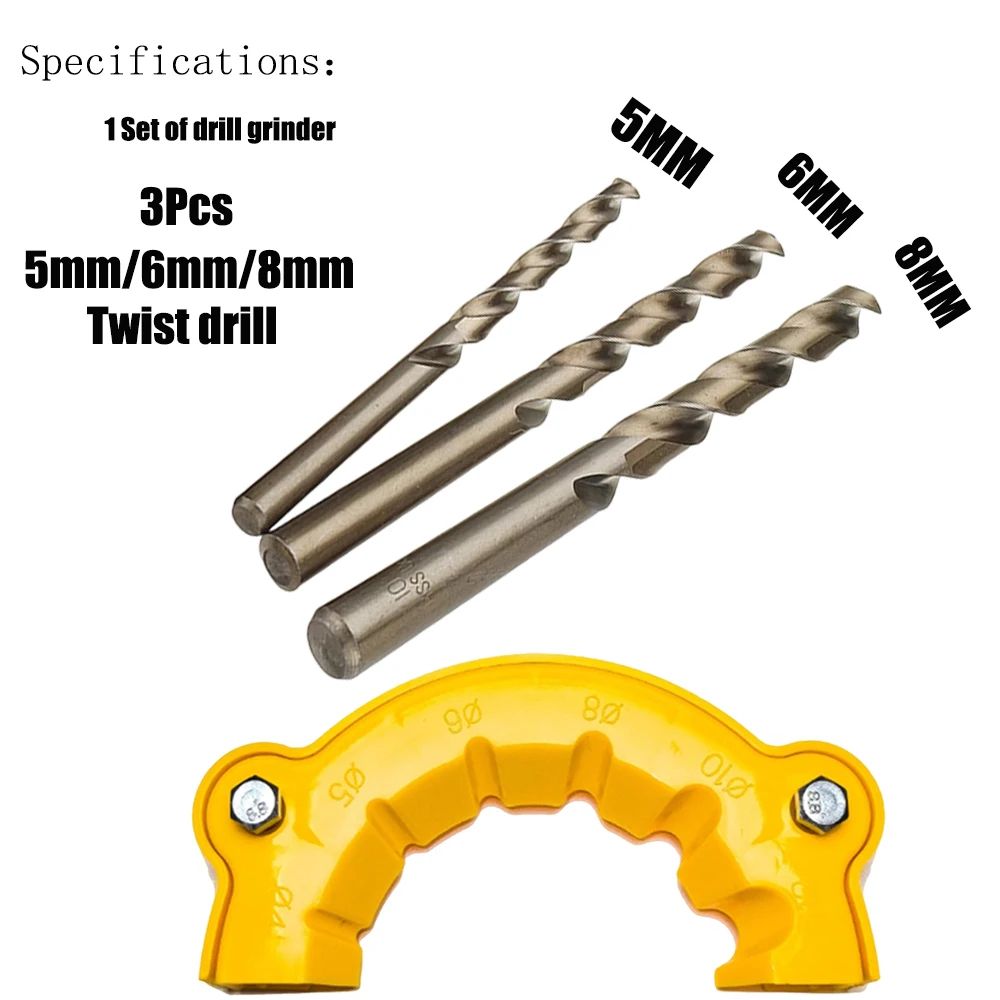 6in1 Drill Bit Sharpener Attachment MultiSize Drill Grinding Polishing Tool Guide For Bench Grind 8