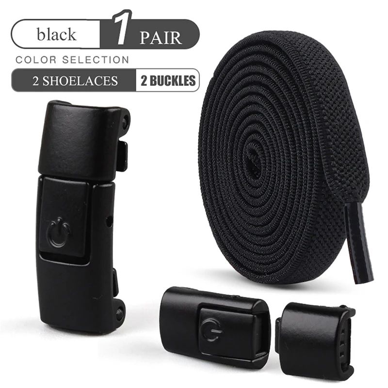 NoTie Elastic Shoelaces With Metal Press Lock Flat Sneaker Laces For Kids Adults Quick Lace Syste 17