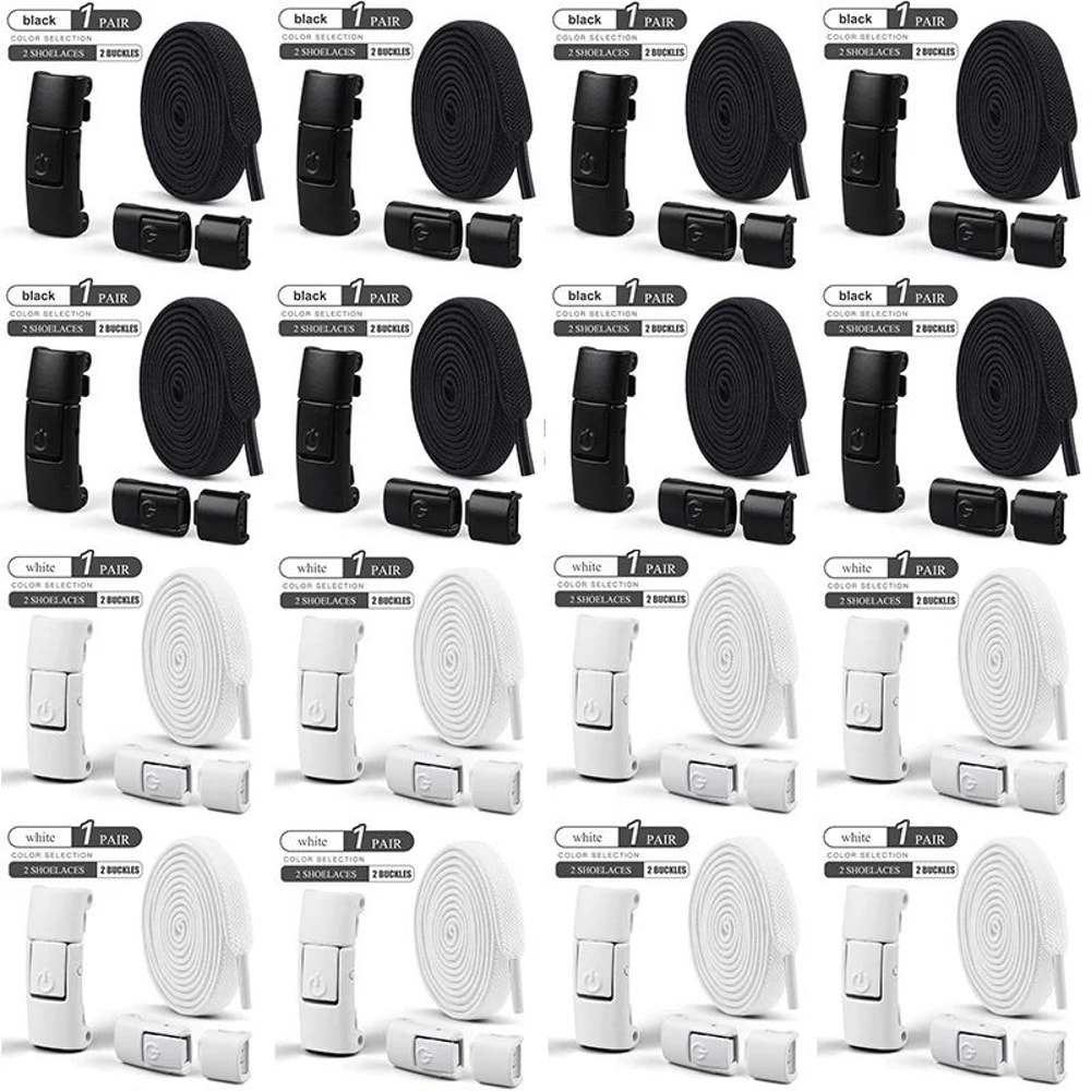 NoTie Elastic Shoelaces With Metal Press Lock Flat Sneaker Laces For Kids Adults Quick Lace Syste 23