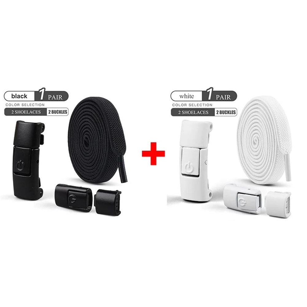 NoTie Elastic Shoelaces With Metal Press Lock Flat Sneaker Laces For Kids Adults Quick Lace Syste 24