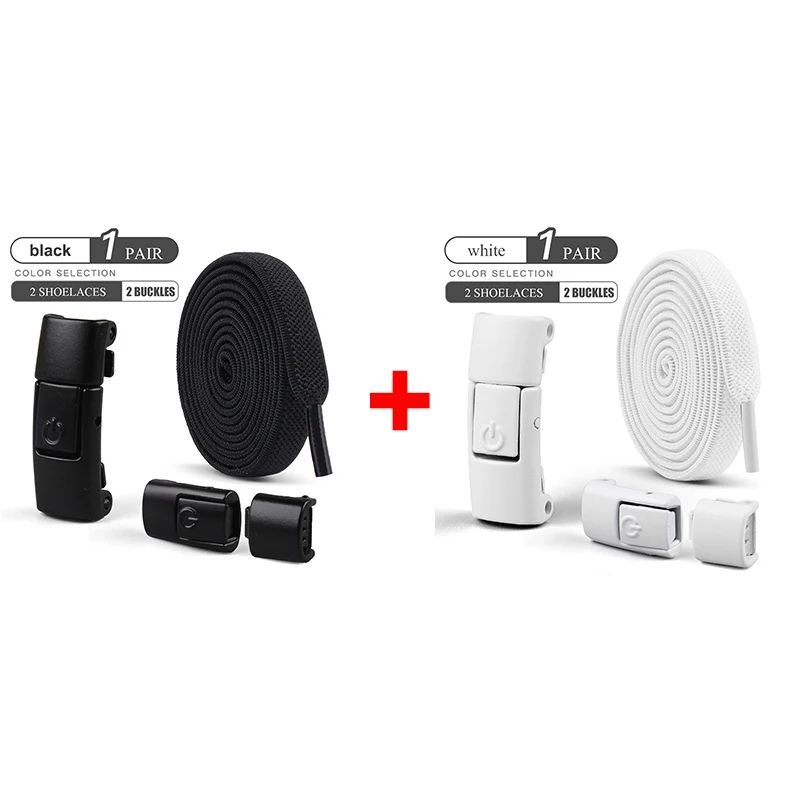 NoTie Elastic Shoelaces With Metal Press Lock Flat Sneaker Laces For Kids Adults Quick Lace Syste 24