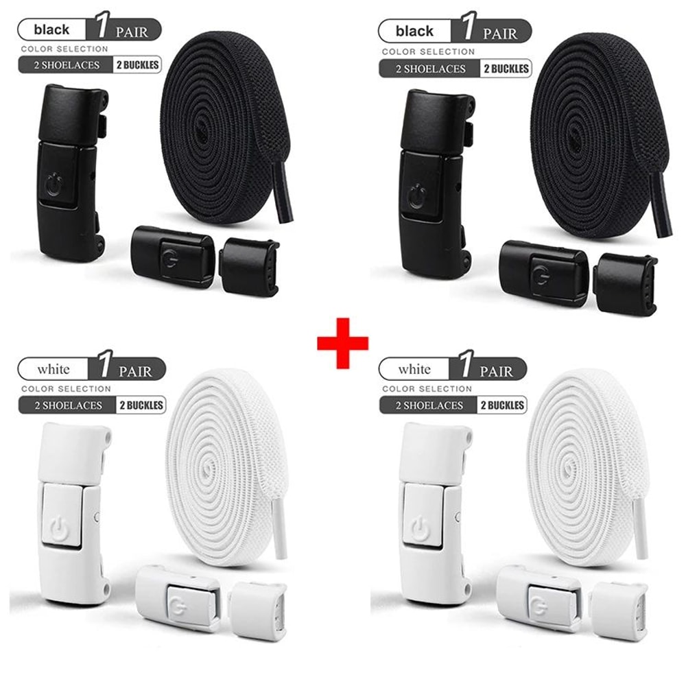 NoTie Elastic Shoelaces With Metal Press Lock Flat Sneaker Laces For Kids Adults Quick Lace Syste 25