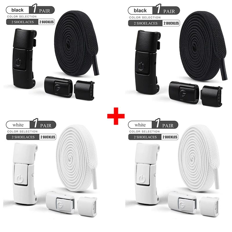 NoTie Elastic Shoelaces With Metal Press Lock Flat Sneaker Laces For Kids Adults Quick Lace Syste 25