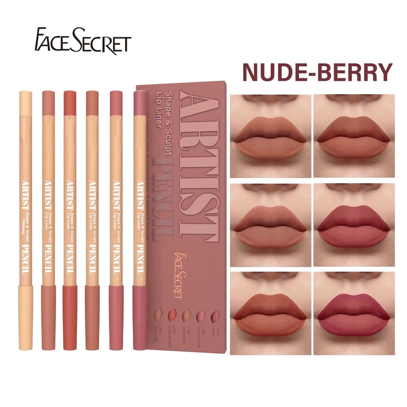 Face Secret Artist Shape Sculpt Lip Liner Pencil Set Weightless Matte Lip Liner Precise SmudgeProo 9