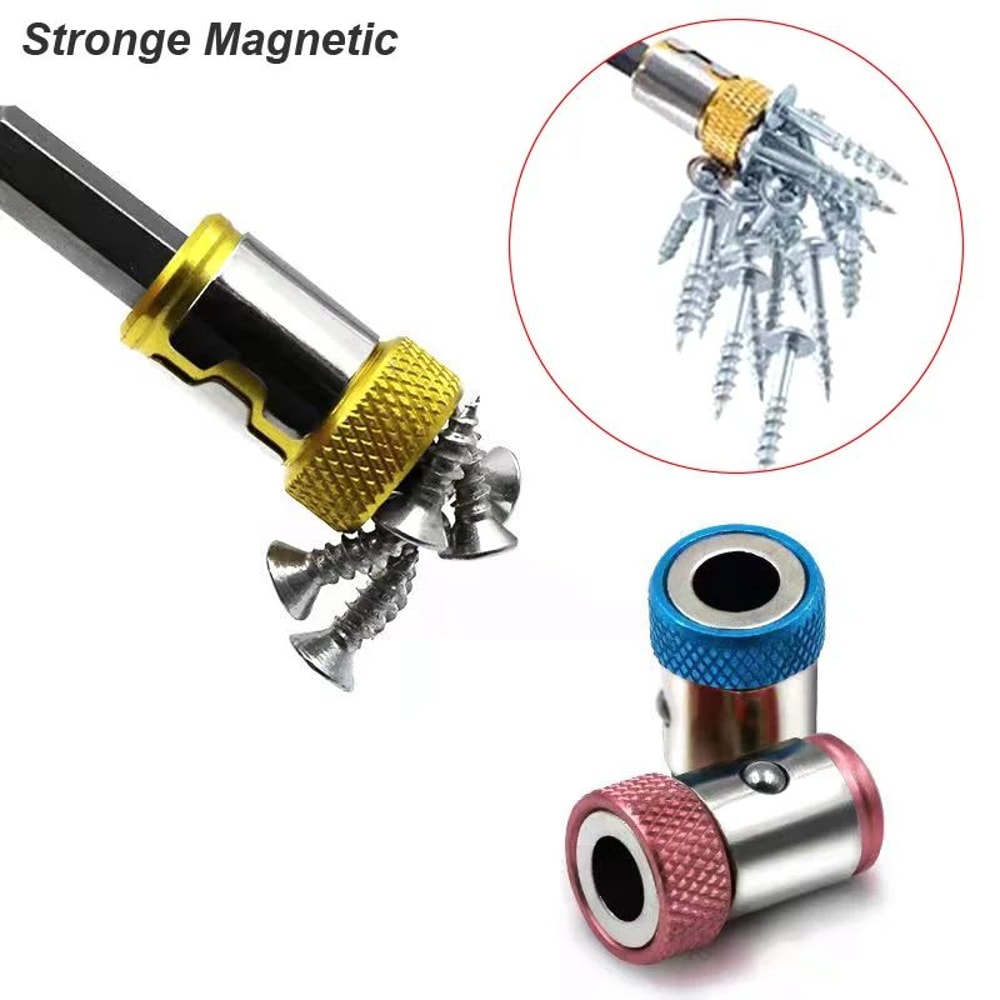 Magnetic Screw Ring Bit Holder 14 In Hex Shank Strong Magnetizer Sleeve For Screwdriver Bits AntiS 3