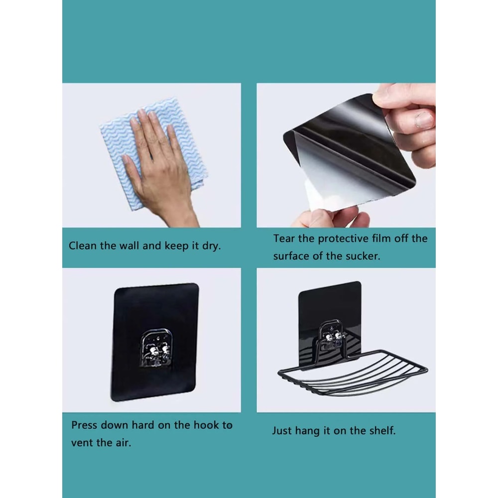 Stainless Steel Soap Holder With Suction Cup PunchFree Wall Mounted Soap Dish Rack Drain Design Lu 12