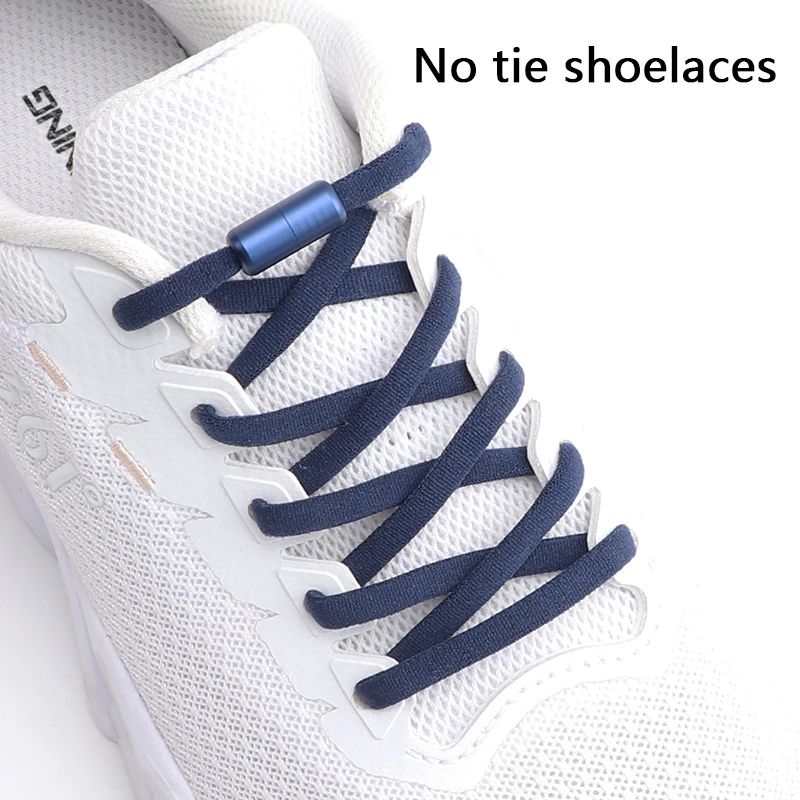 NoTie Elastic Shoelaces With Metal Lock Colorful Round Sneakers Laces For Kids Adults Sports Shoe 2
