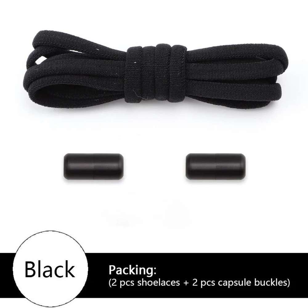 NoTie Elastic Shoelaces With Metal Lock Colorful Round Sneakers Laces For Kids Adults Sports Shoe 6