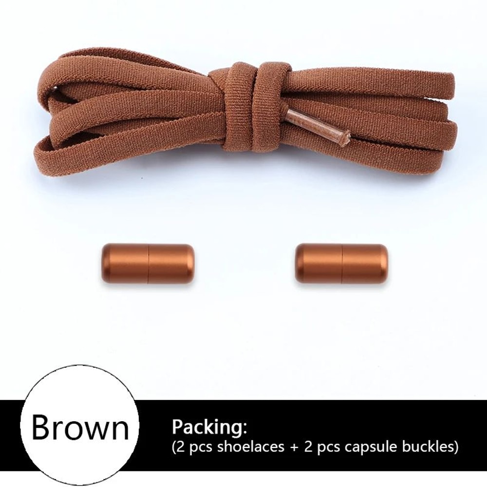 NoTie Elastic Shoelaces With Metal Lock Colorful Round Sneakers Laces For Kids Adults Sports Shoe 7