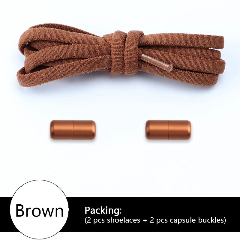 NoTie Elastic Shoelaces With Metal Lock Colorful Round Sneakers Laces For Kids Adults Sports Shoe 7