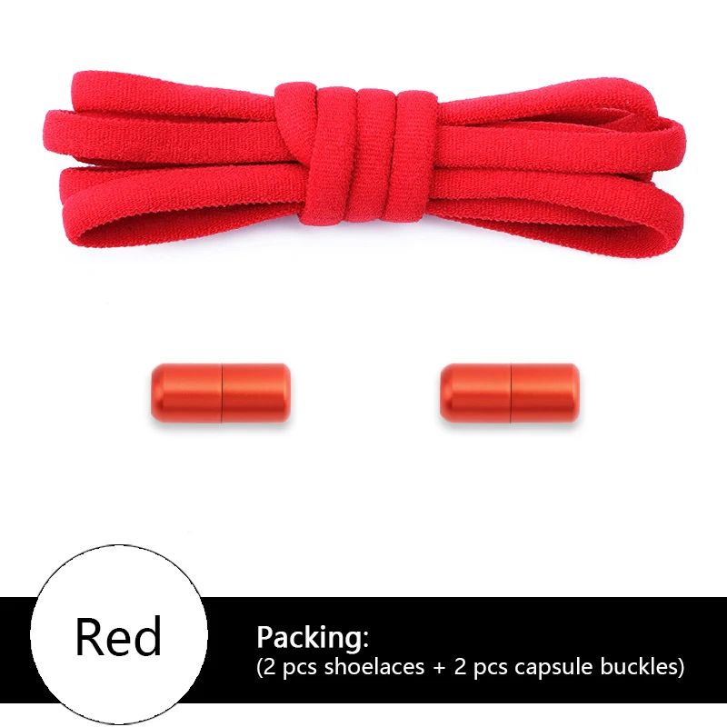 NoTie Elastic Shoelaces With Metal Lock Colorful Round Sneakers Laces For Kids Adults Sports Shoe 19