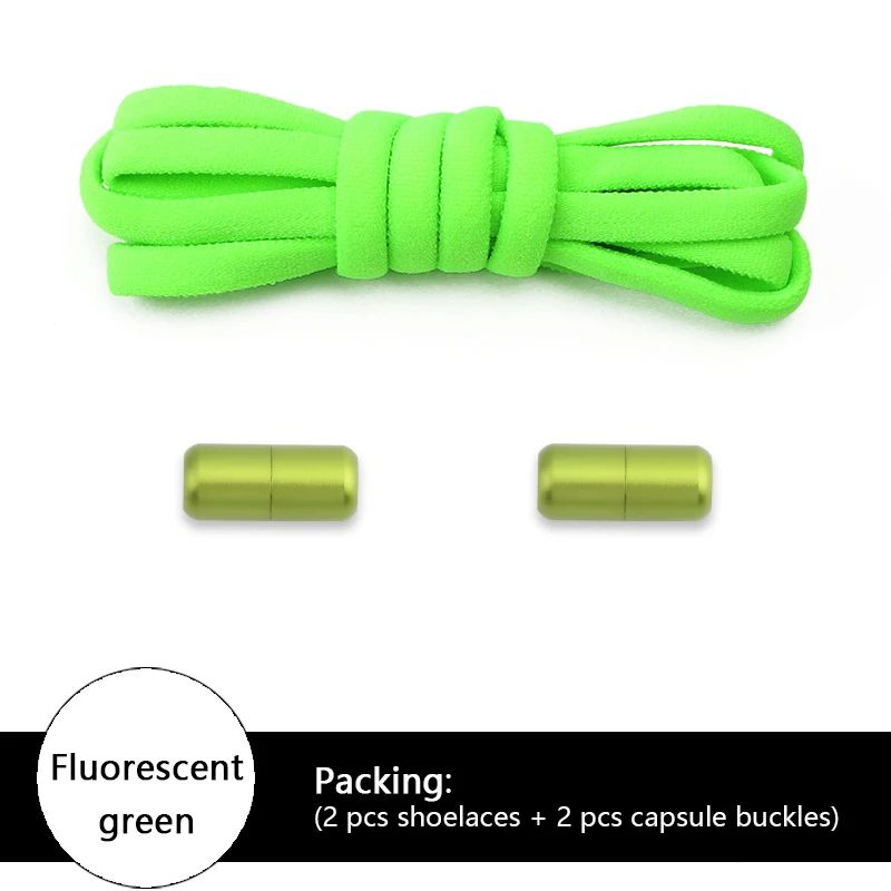 NoTie Elastic Shoelaces With Metal Lock Colorful Round Sneakers Laces For Kids Adults Sports Shoe 9