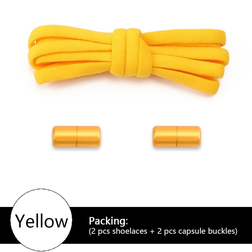 NoTie Elastic Shoelaces With Metal Lock Colorful Round Sneakers Laces For Kids Adults Sports Shoe 12