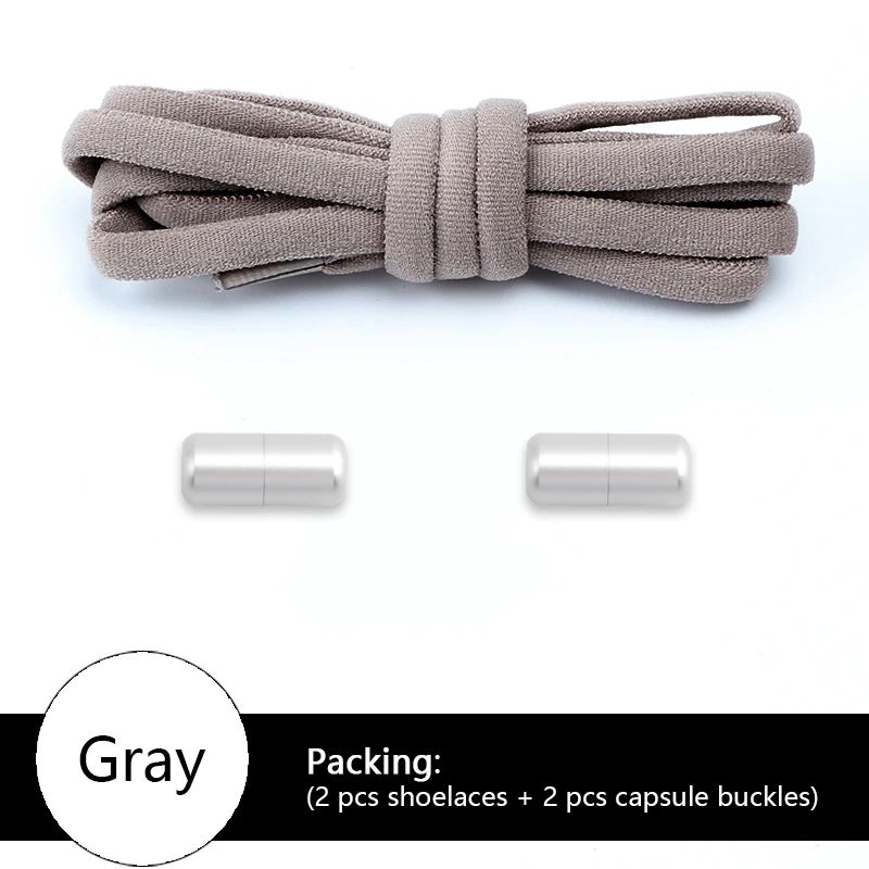 NoTie Elastic Shoelaces With Metal Lock Colorful Round Sneakers Laces For Kids Adults Sports Shoe 14