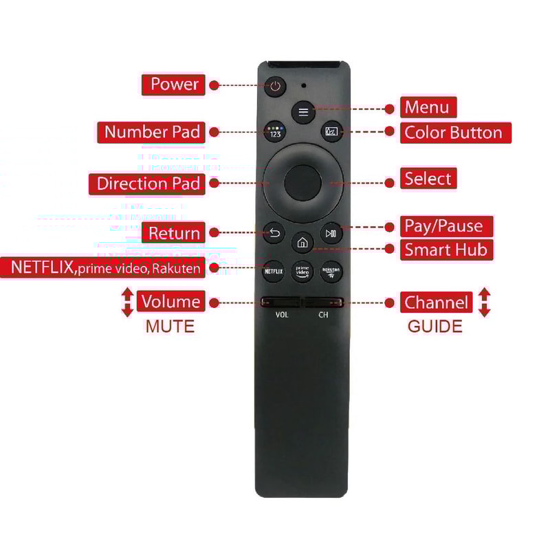 Universal Smart Remote Control For Samsung TV LED QLED UHD 4K 8K Smart TVs Solar Powered Curved F 4