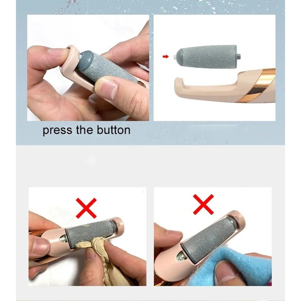 Rechargeable Electric Foot File Callus Remover Pink Portable Pedicure Foot Grinder 85Min Runtime 1 7