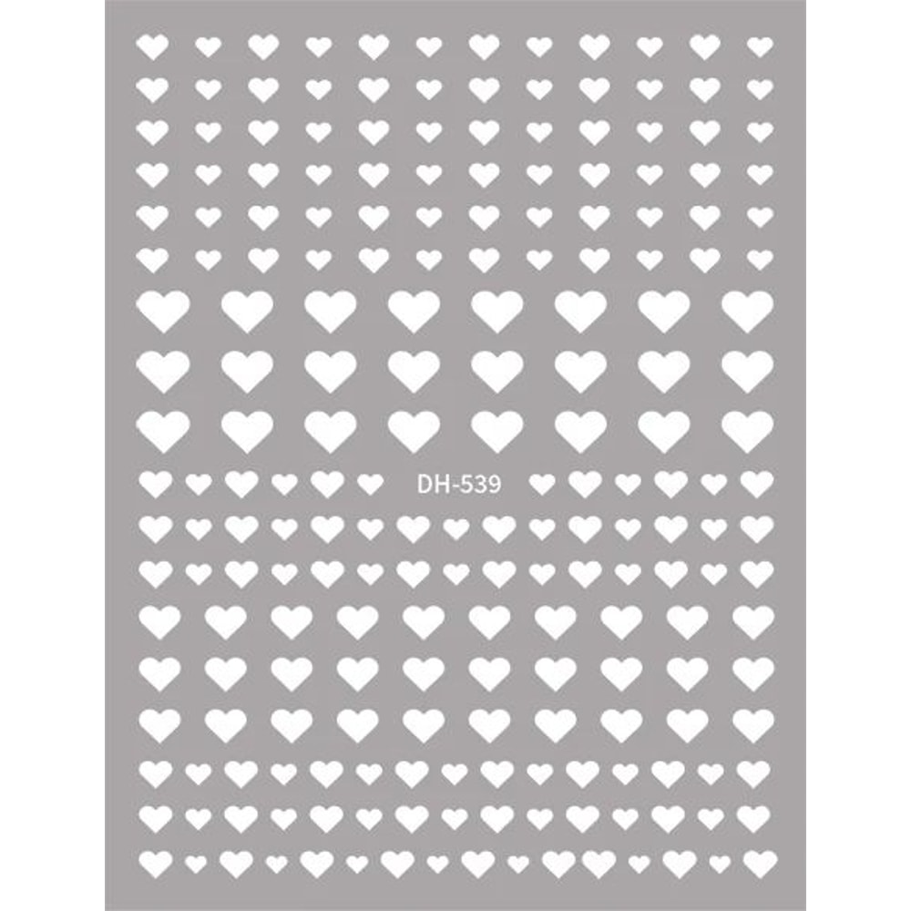 3D Nail Art Stickers Love Hearts Stars Clouds Red Black White Adhesive Nail Decals Sliders For Fre