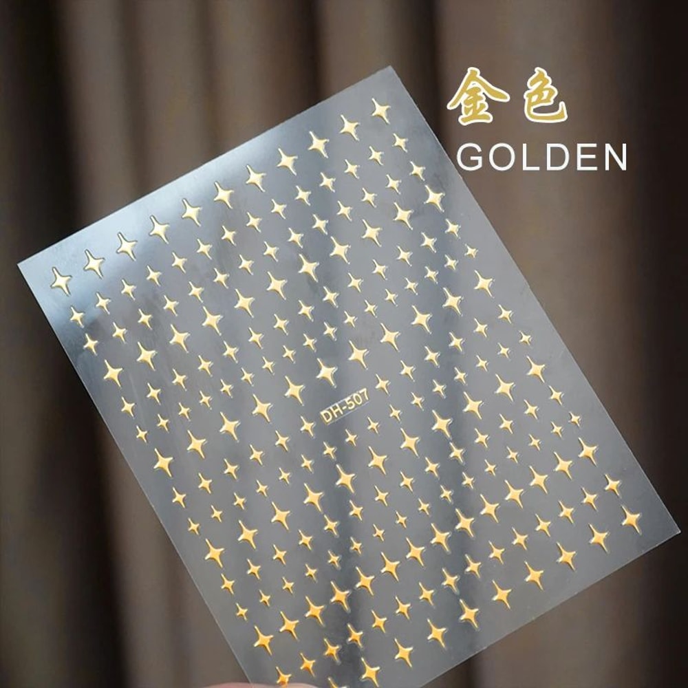 3D Nail Art Stickers Love Hearts Stars Clouds Red Black White Adhesive Nail Decals Sliders For Fre