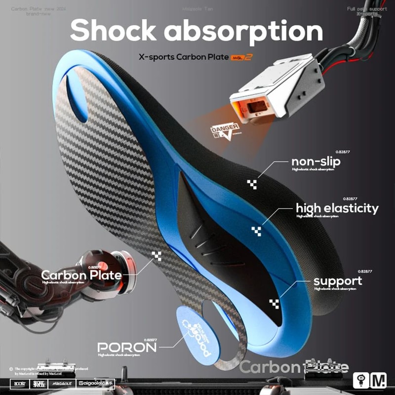 Carbon Plate Basketball Insoles With Arch Support High Rebound Shock Absorbing PU Sport Shoe Inser 1