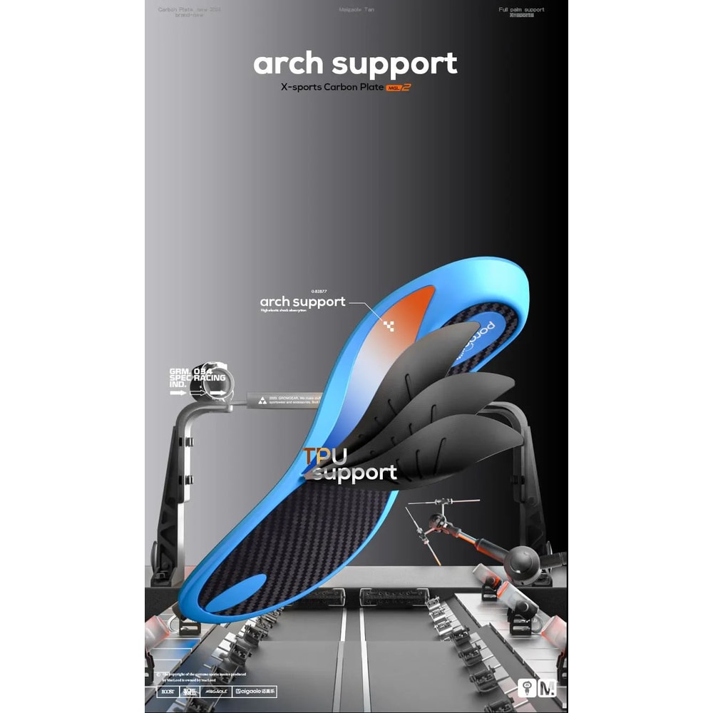 Carbon Plate Basketball Insoles With Arch Support High Rebound Shock Absorbing PU Sport Shoe Inser 12