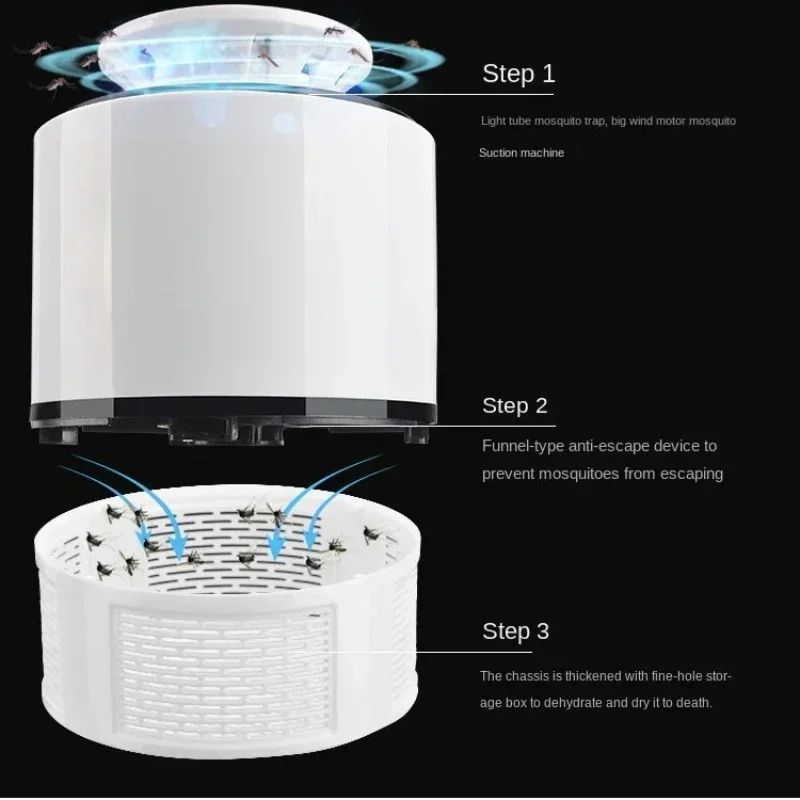 Portable Electric Mosquito Killer Lamp USB Smart Fly Trap Silent Insect Repellent Light For Indoor 8