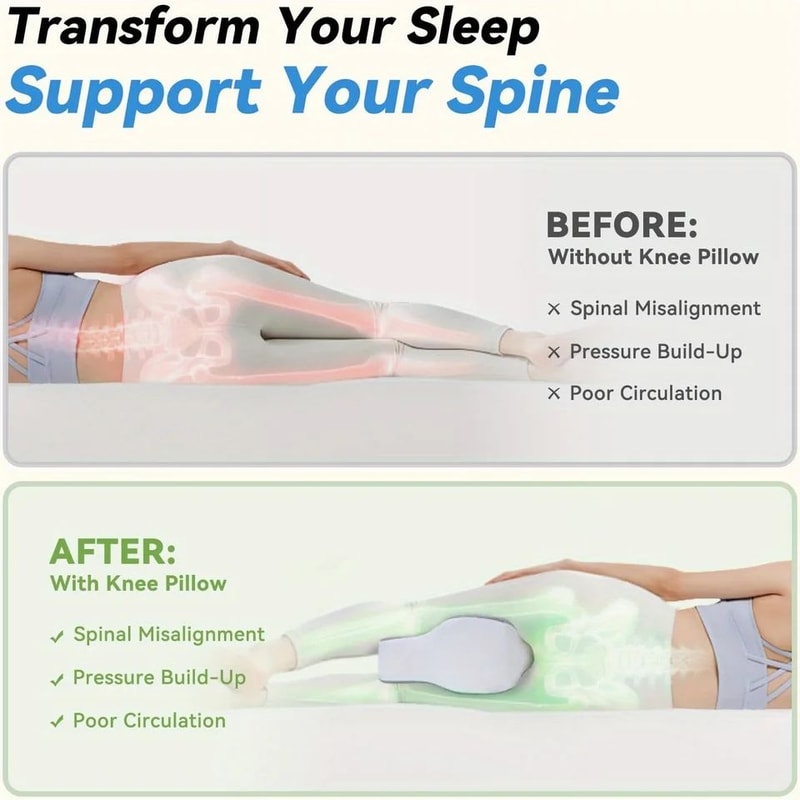 Memory Foam Leg Knee Pillow For Side Sleepers Orthopedic Between Legs Pillow For Sciatica Back H 2