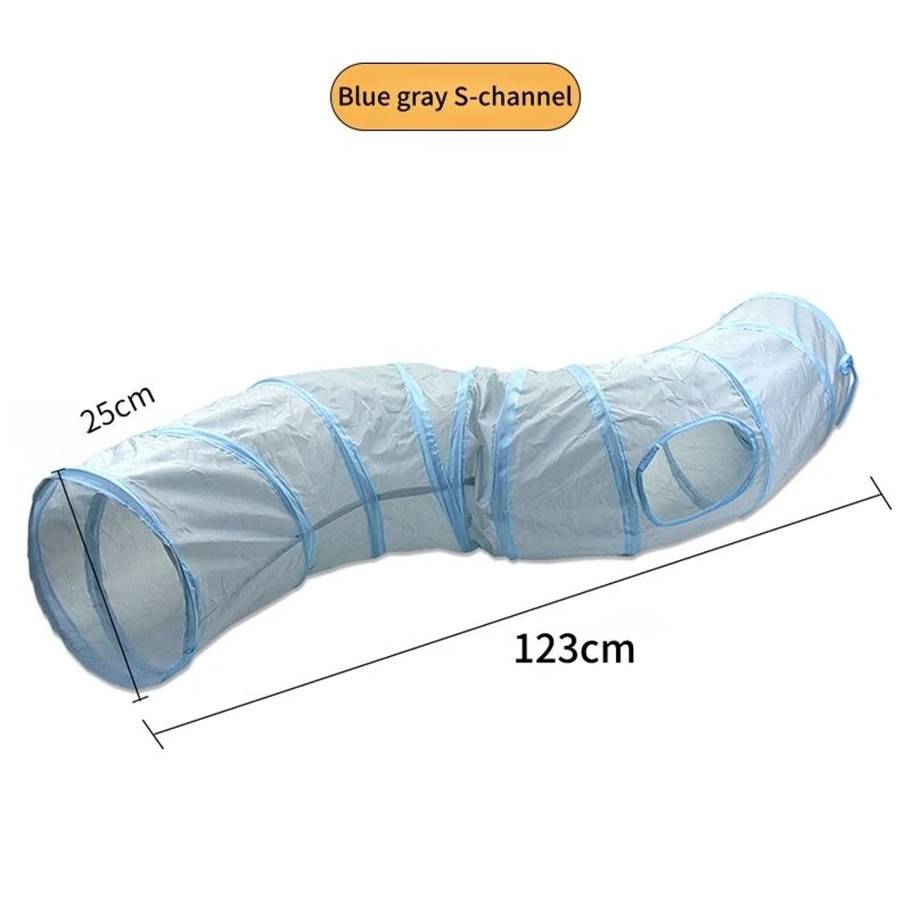 Foldable Cat Tunnel Toy SType Play Tunnel With Crinkle Paper Breathable Indoor Cat Exercise Tube 6