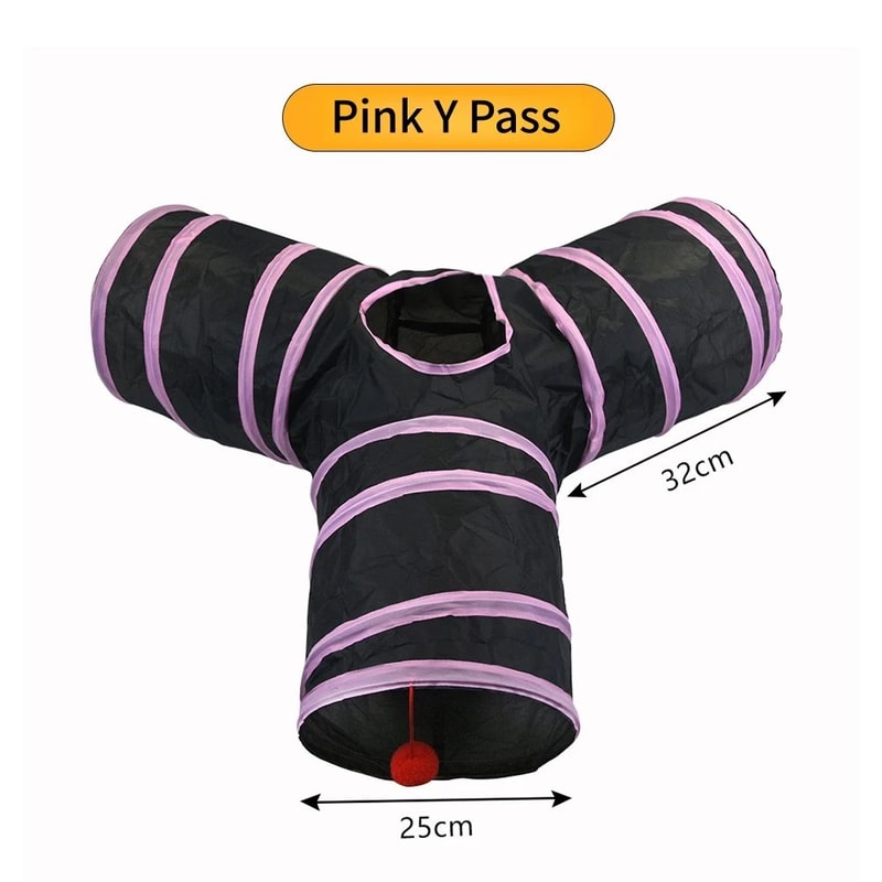 Foldable Cat Tunnel Toy SType Play Tunnel With Crinkle Paper Breathable Indoor Cat Exercise Tube 18