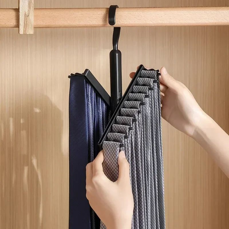 Rotatable Tie Hanger Organizer 20Row Large Capacity Necktie Belt Storage Rack For Closet Wardrobe 2