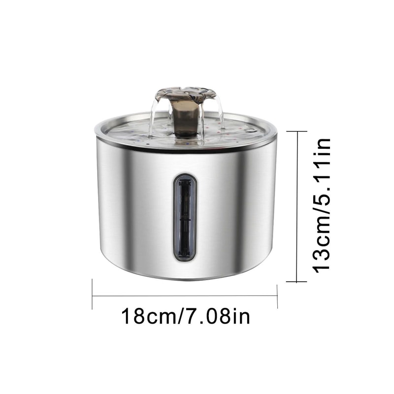 Stainless Steel Cat Water Fountain Automatic Pet Water Dispenser For Cats Dogs Quiet Flow Bowl 5