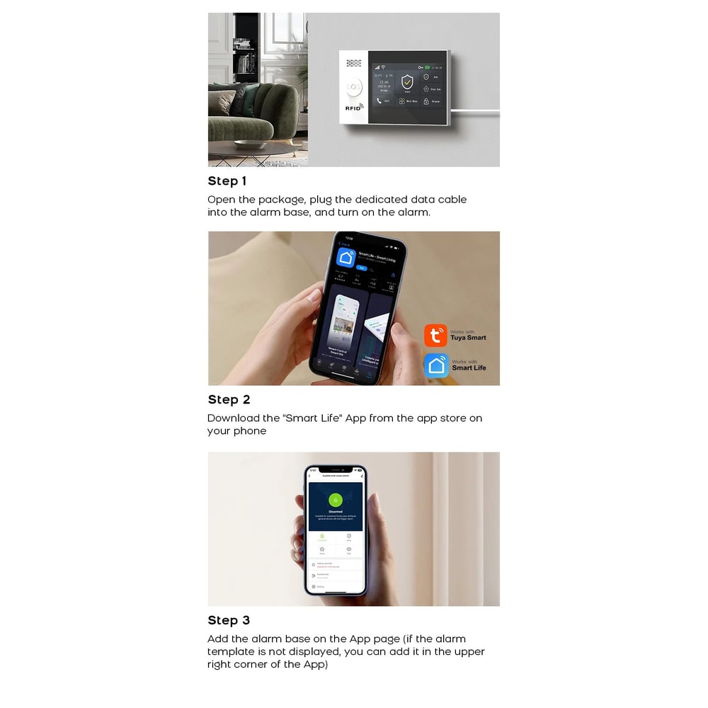 PGST PG107 4G WiFi Home Security Alarm System 43 In Touch Screen Wireless Burglar Alarm Works With 13