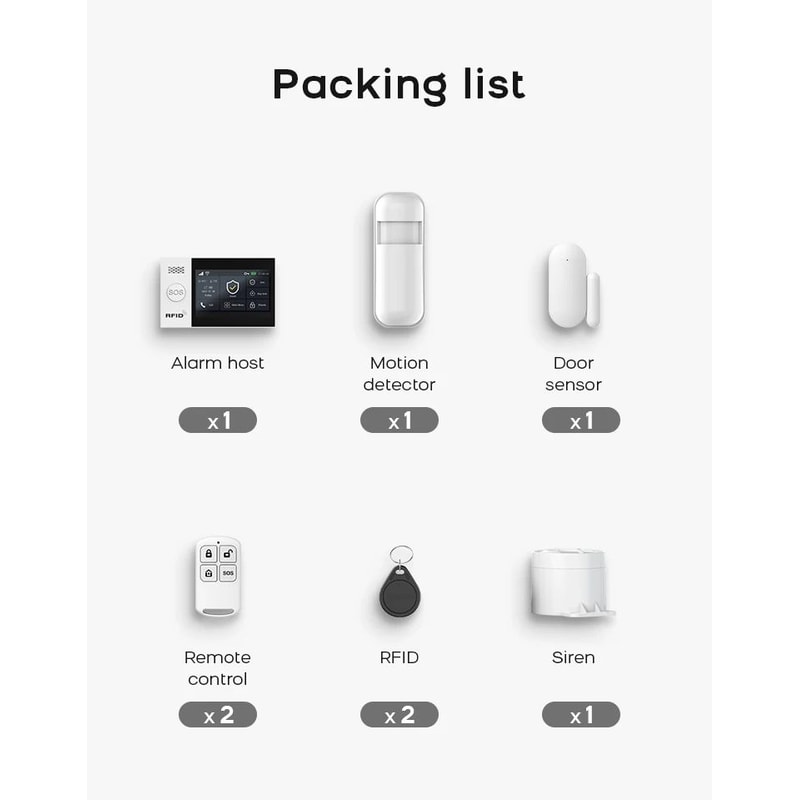 PGST PG107 4G WiFi Home Security Alarm System 43 In Touch Screen Wireless Burglar Alarm Works With 14