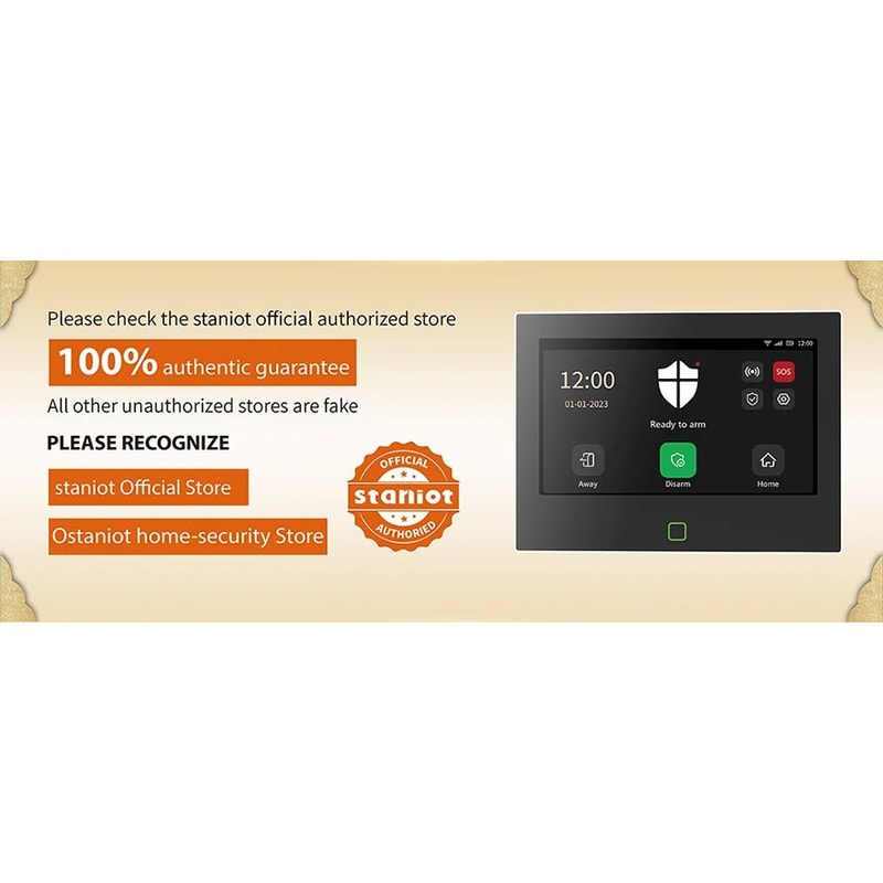 Staniot 7 Inches Smart Home Alarm System WiFi 4G Tuya Security Kit With 120dB Siren 5000mAh Batte 6