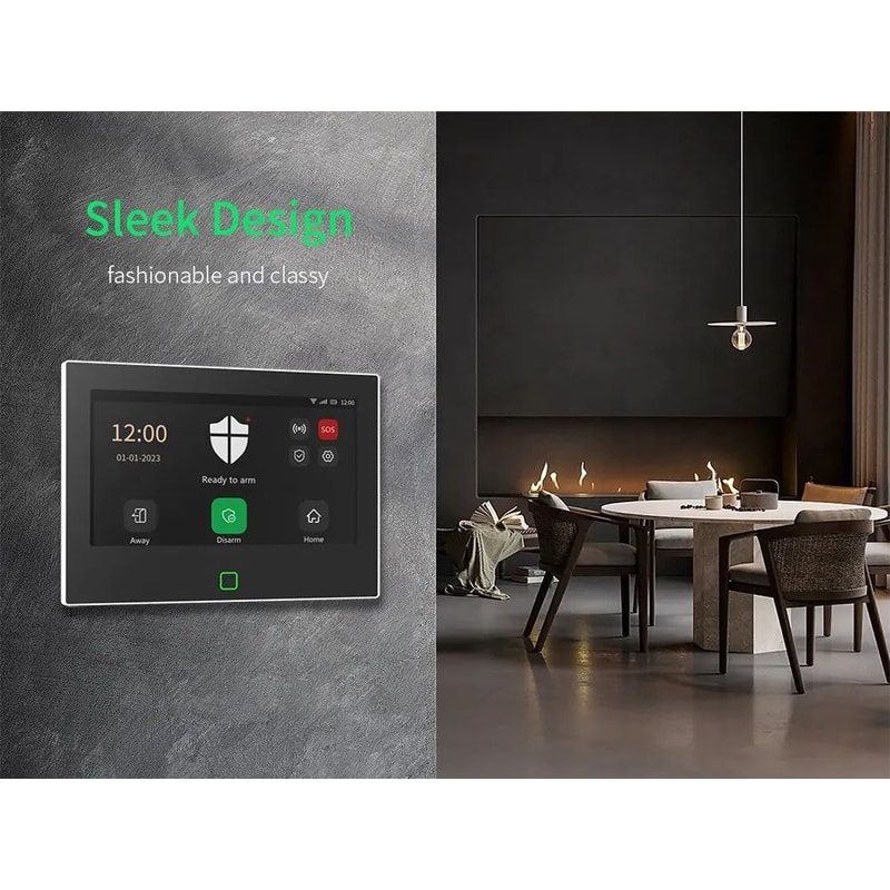 Staniot 7 Inches Smart Home Alarm System WiFi 4G Tuya Security Kit With 120dB Siren 5000mAh Batte 12