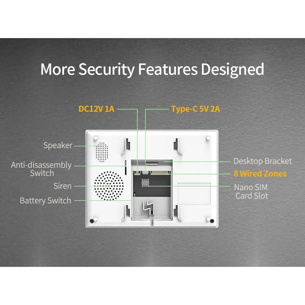 Staniot 7 Inches Smart Home Alarm System WiFi 4G Tuya Security Kit With 120dB Siren 5000mAh Batte 13