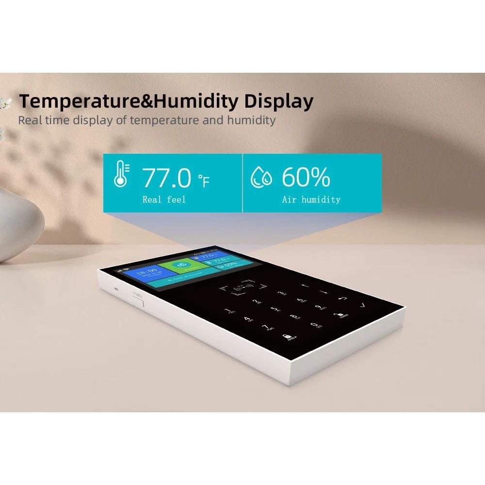 PG109 Tuya Smart WiFi GSM Home Alarm System With 43Inch Display App Control Temperature Monitor 8