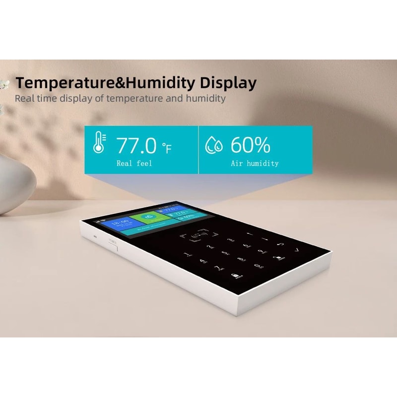 PG109 Tuya Smart WiFi GSM Home Alarm System With 43Inch Display App Control Temperature Monitor 8