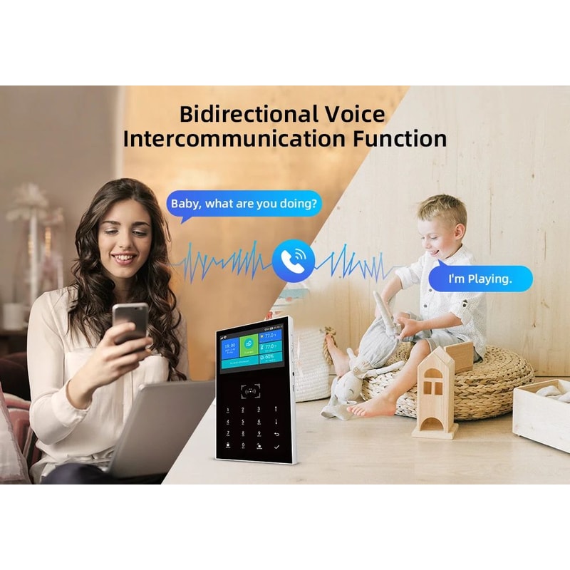 PG109 Tuya Smart WiFi GSM Home Alarm System With 43Inch Display App Control Temperature Monitor 13