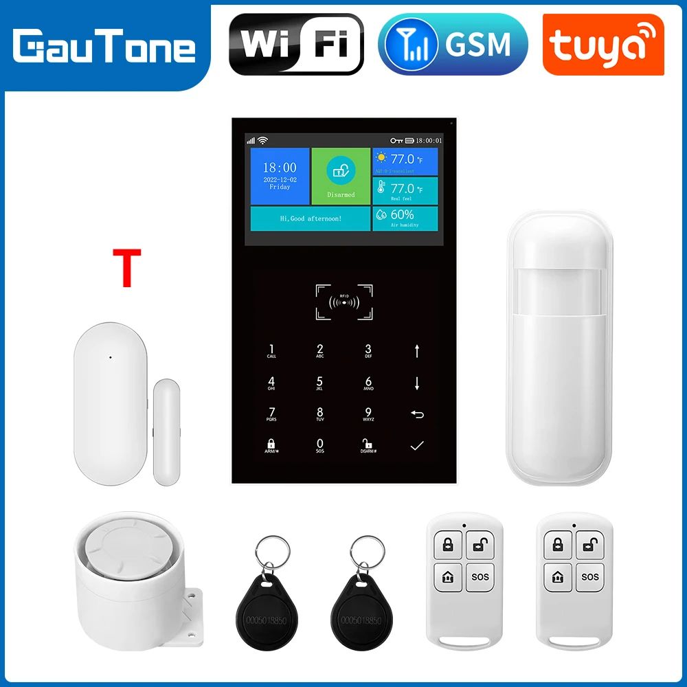 PG109 Tuya Smart WiFi GSM Home Alarm System With 43Inch Display App Control Temperature Monitor 17
