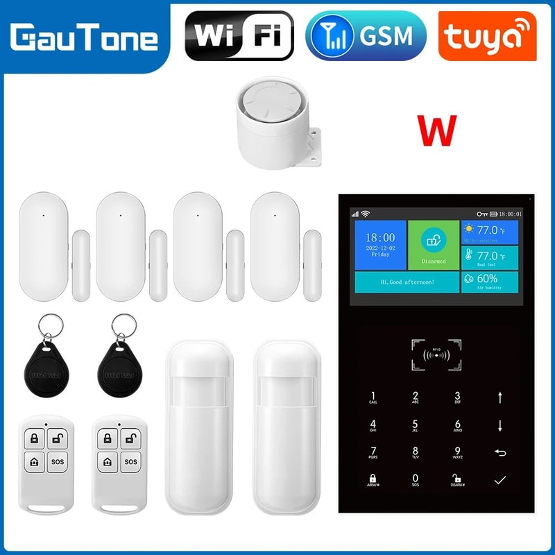 PG109 Tuya Smart WiFi GSM Home Alarm System With 43Inch Display App Control Temperature Monitor 19