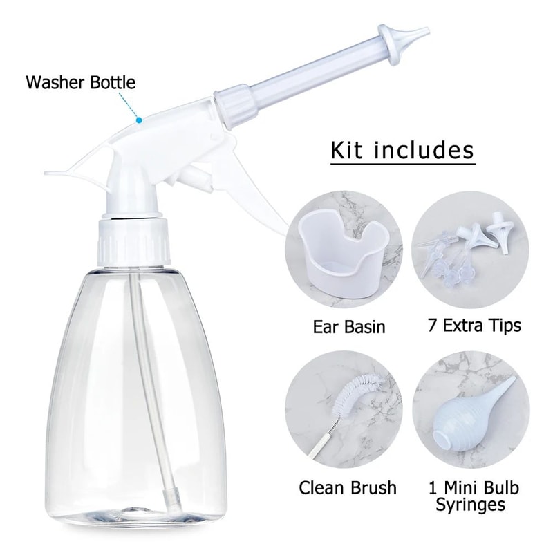 Ear Wax Removal Kit With Spray Bottle Syringe Portable Ear Irrigation Flushing System For Adults K 2