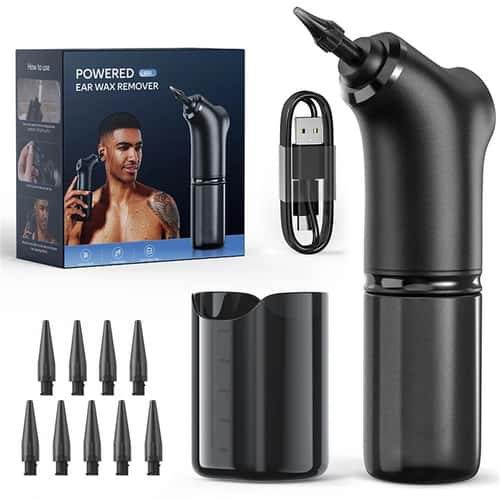 SUNUO Electric Ear Cleaner Kit, 4 Pressure Modes Ear Wax Removal with Water Irrigation Ear Washer for Adults & Kids